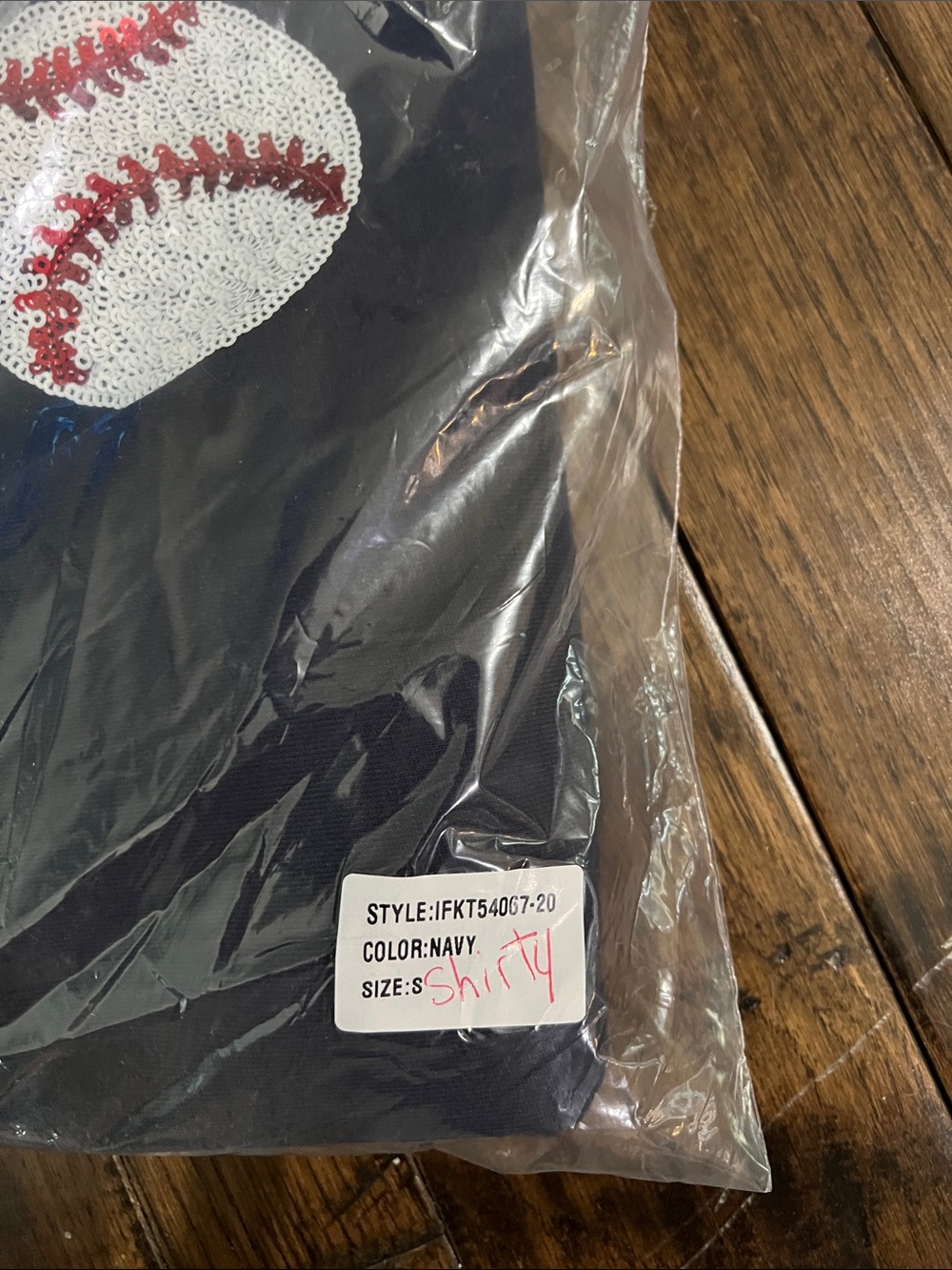 Fantastic Fawn Navy Sequin Baseball Tee Oversized - Picture 9 of 9